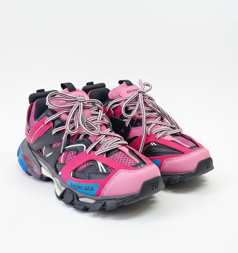 THE TRACK SNEAKERS IN PINK AND BLUE, SNEAKERS