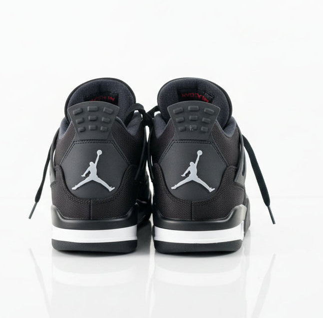 AIR JORDAN 4 RETRO SE" BLACK CANVAS FEATURES A BLACK CANVAS UPPER....