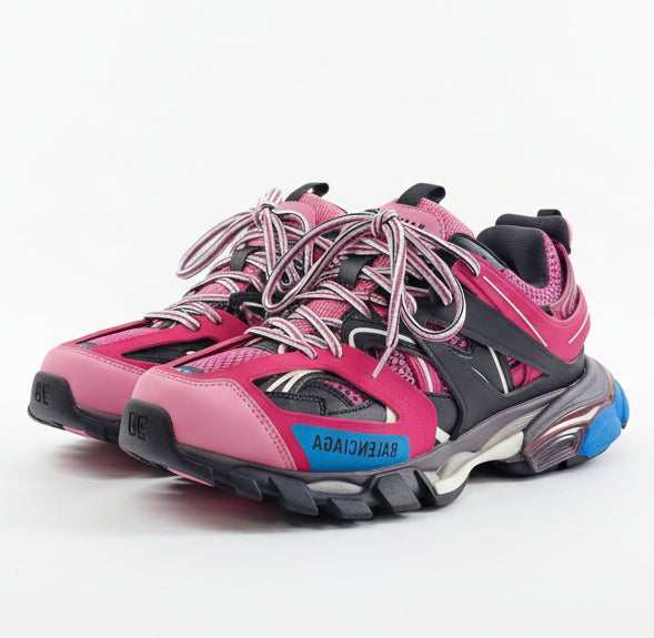 THE TRACK SNEAKERS IN PINK AND BLUE, SNEAKERS