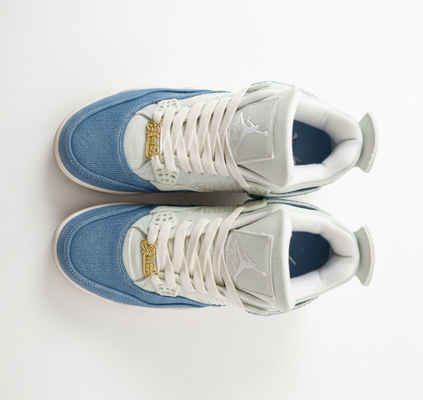 AIR JORDAN 4 RETRO TEX DENIM WORN BLUE..